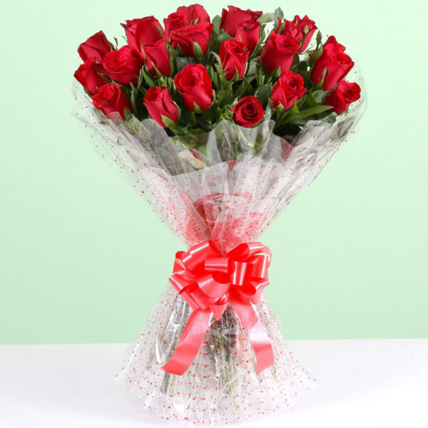 24 Fresh Red Roses Bunch