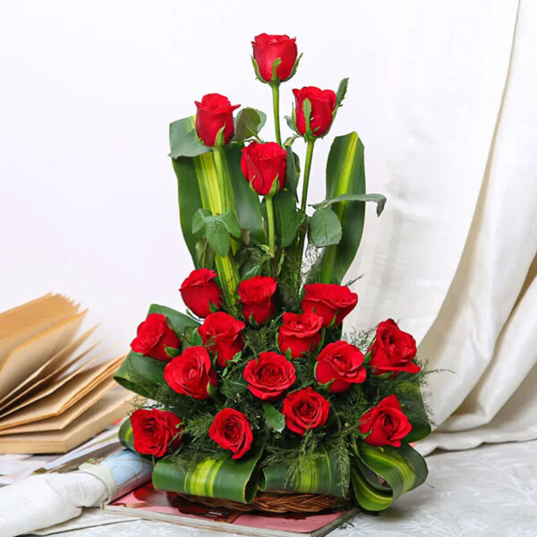 Exclusive 18 Red Roses Basket