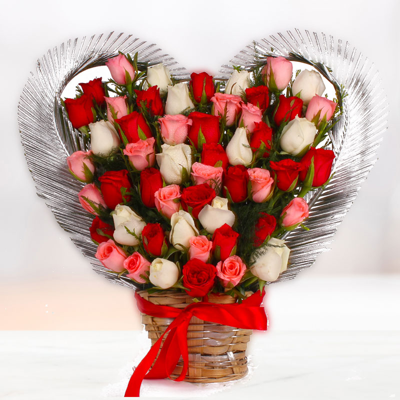 Heart Wining Rose Basket