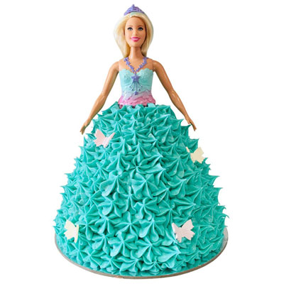 Order Online Barbie Doll Chocolate Photo Cake from IndianGiftsAdda.com