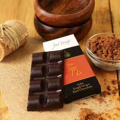 Artisanal 72% Palm Sugar Dark Chocolate Bar Set of 2