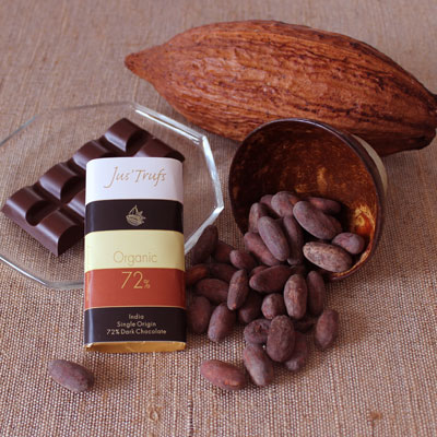 Artisanal Organic 72% dark Chocolate Bar Set of 2