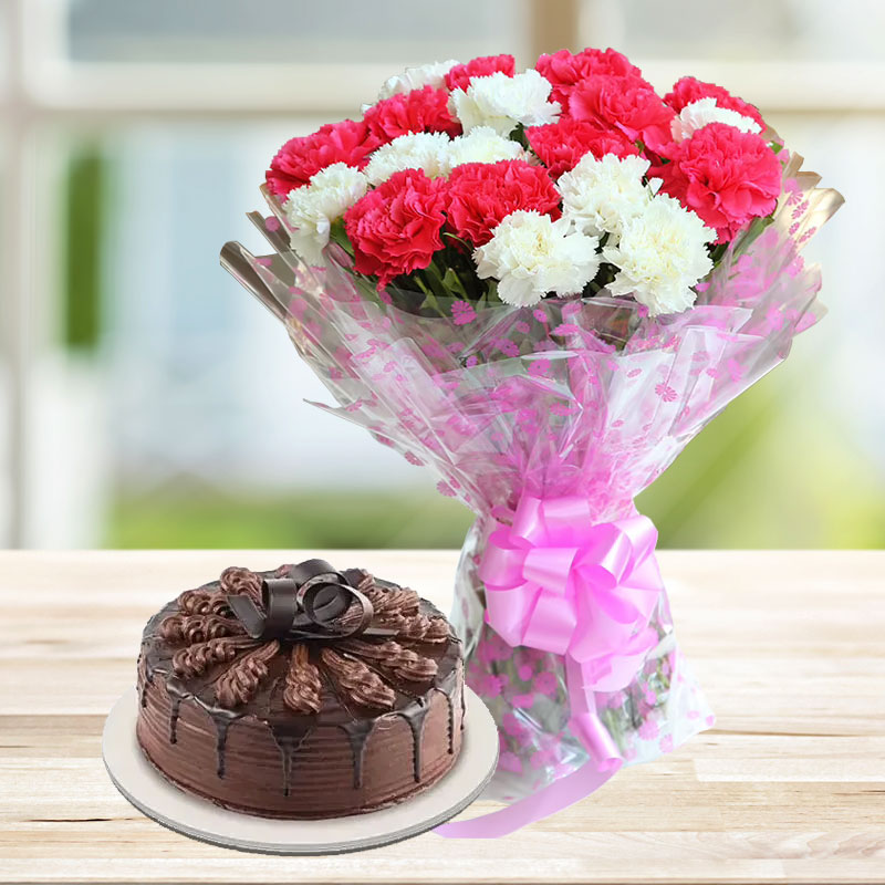 Cute Flowers with Cake