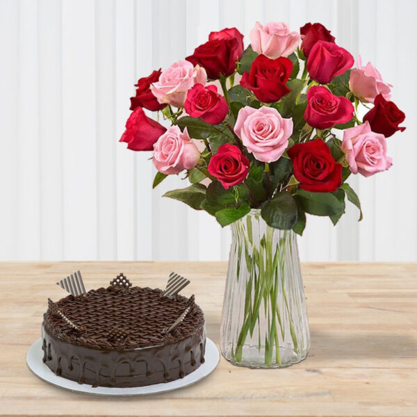 Flowers with Five Star Cake