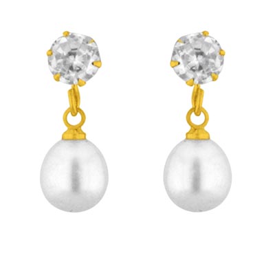 White Drop Pearl Earrings