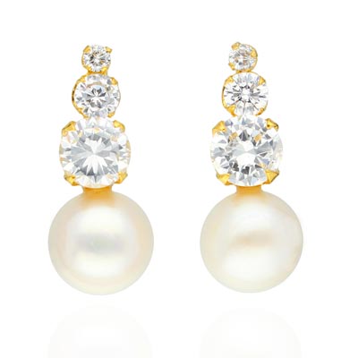 Triple Stone Drop Earrings