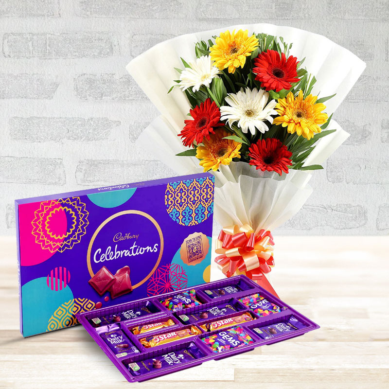 Mixed Gerberas with Chocolates