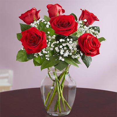 Sweet Six Roses Vase