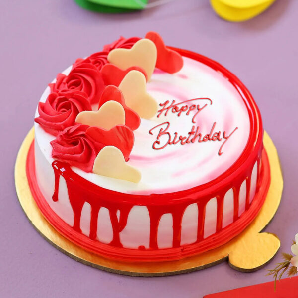 Happy Birthday Strawberry Cake