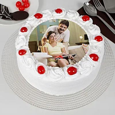 Personalized Vanilla Photo Cake