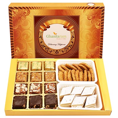 Big Box of 12 Pcs Assorted Bites, Kaju Katli and Methi Mathi