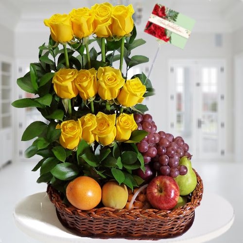 Rosy Midnight Fruit Basket