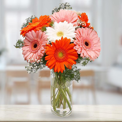 Classic Gerbera Flower Vase – Midnight Delivery