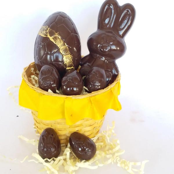 Vegan Chocolate Easter Eggs and Bunny Basket