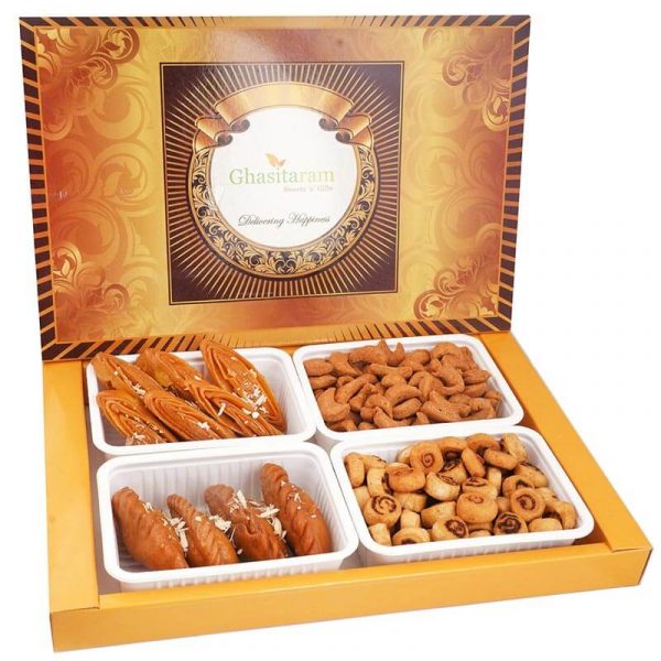 Big Box of Gujiyas, Khaja Namkeen and Bhakar Wadi