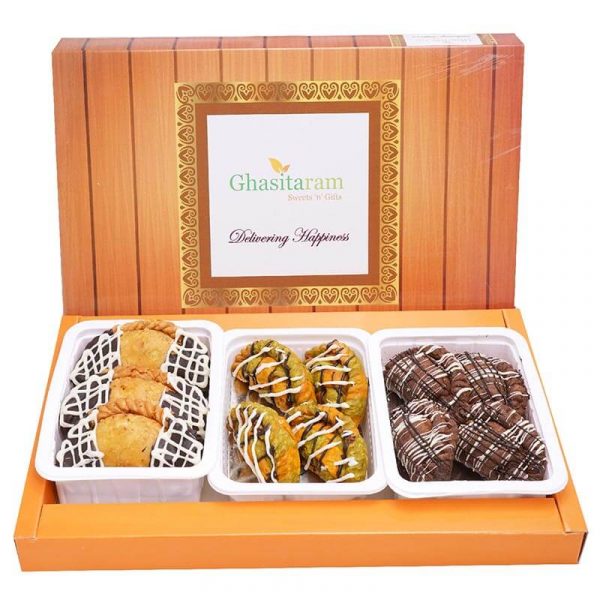 Assorted box of Chocolate Gujiyas (chocolate, choco dipped,Designer)