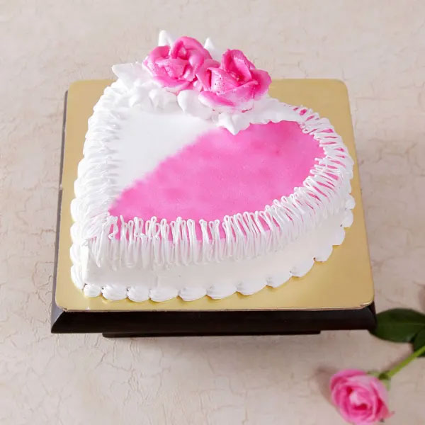 Romantic Heart Eggless Cake