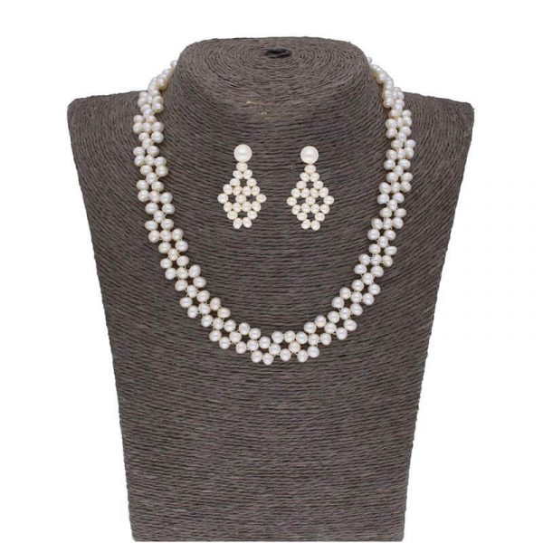 Baani 2 Lines Pearl set