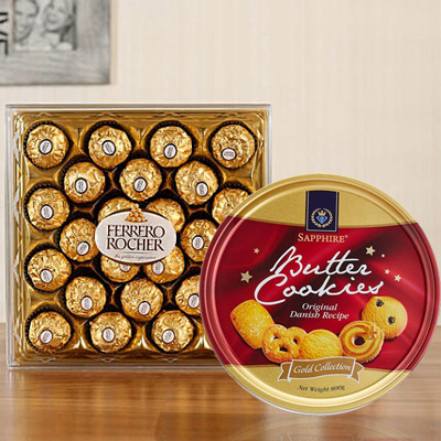 Ferrero Rocher 24 with Cookies
