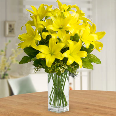 Yellow Lilies in a Vase