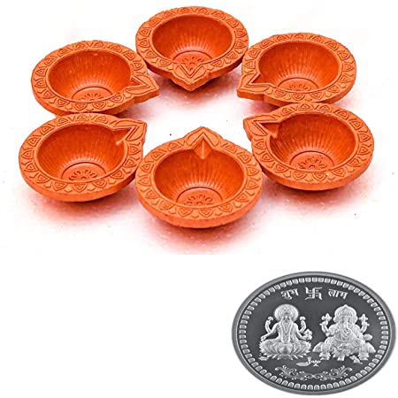 Diwali Diyas with Silver Coin