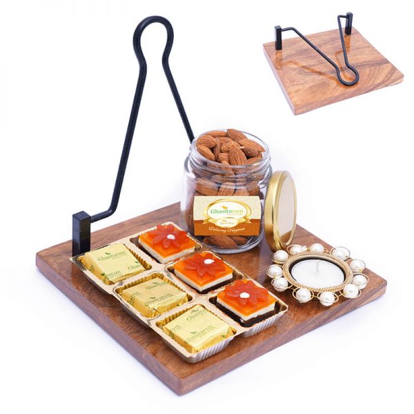 Unique Diwali Tray with T-lite