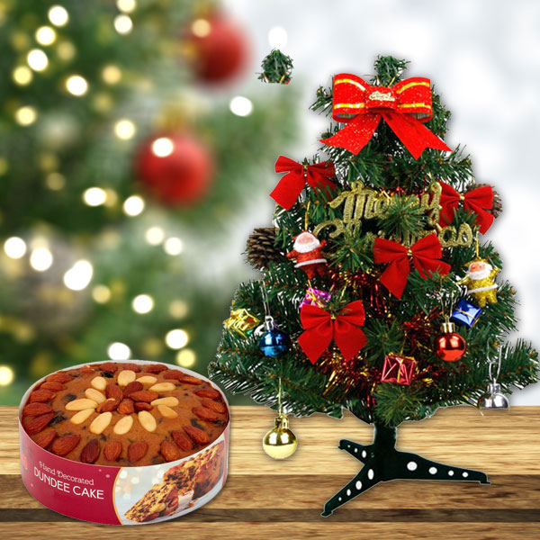 Christmas Tree with Xmas Cake