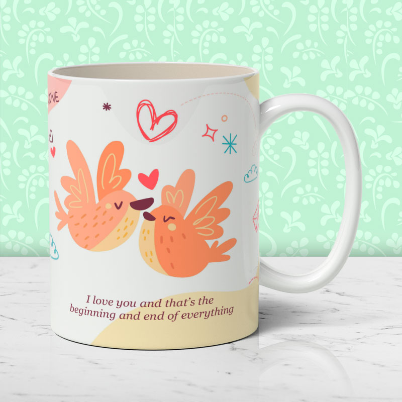 Love Birds Personalized Coffee Mug