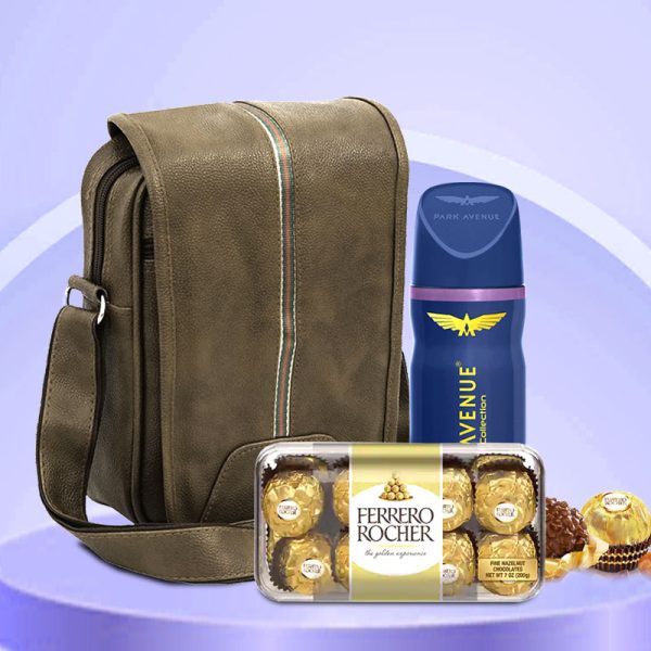 Leather Bag with Ferrero Hamper