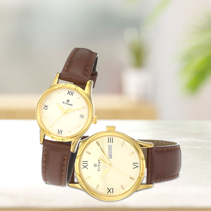 Titan Analog Gold Dial Unisex’s Watch