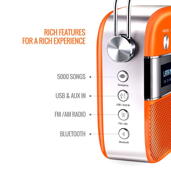 Saregama Carvaan Premium Candy Orange