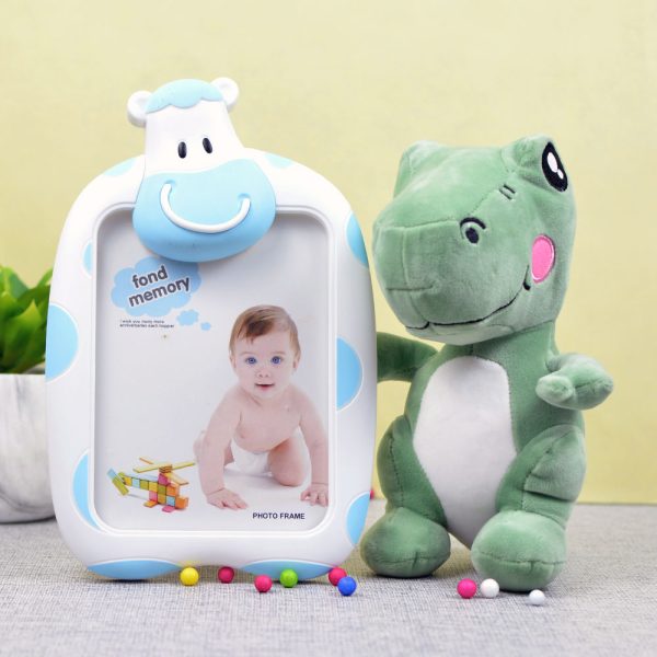 Kids Photoframe with Dinosaur Soft Toy