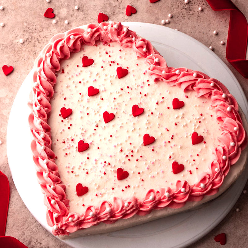 A Strawberry Heart Shape Cake