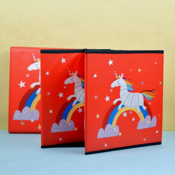 Unicorn Foldable Storage Box Cum Sitting Stool Square