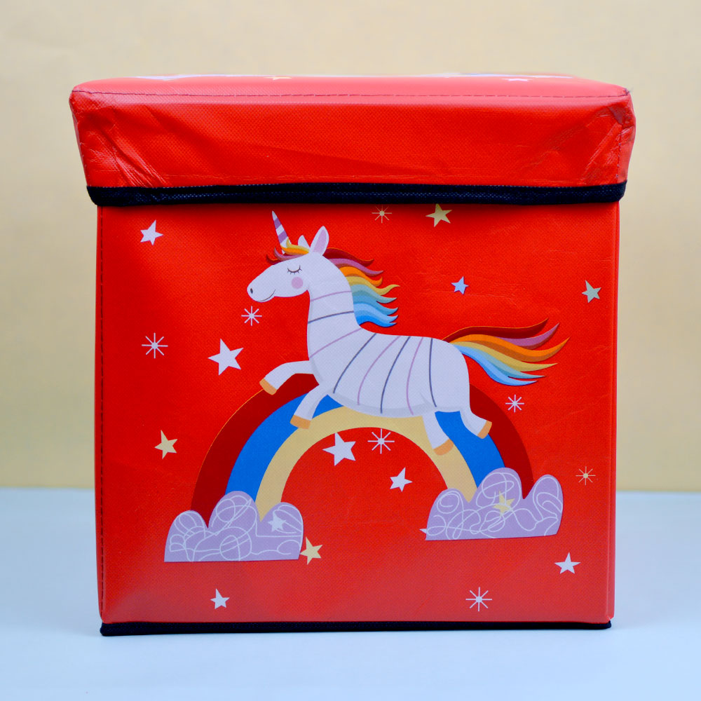 Unicorn Foldable Storage Box Cum Sitting Stool Square