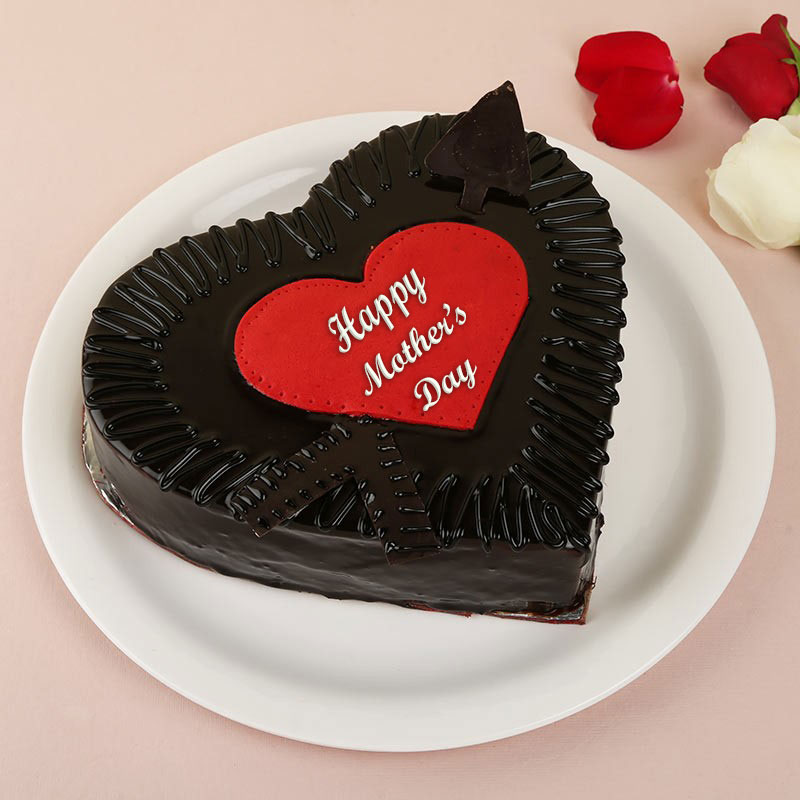 A Delicious Heart Chocolate Mothers Day Cake