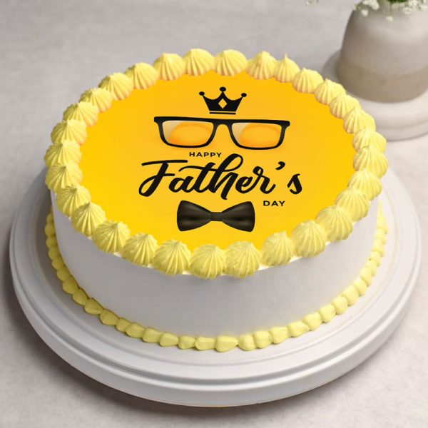 Round Father'S Day Photo Cake