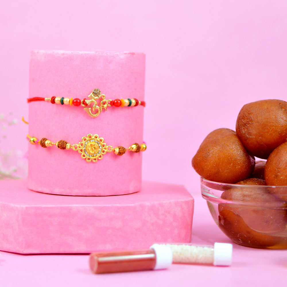 Divine Om Rakhi and Haldirams Gulab Jamun