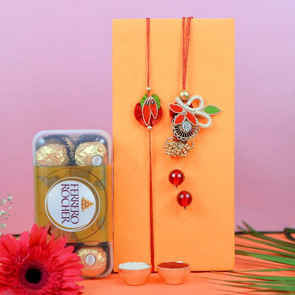 Bhaiya Bhabhi Rakhi with Rocher Chocolate