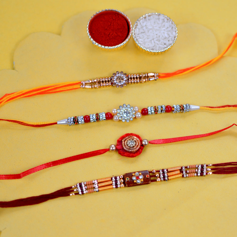 Colorful Celebration Rakhi Set of 4