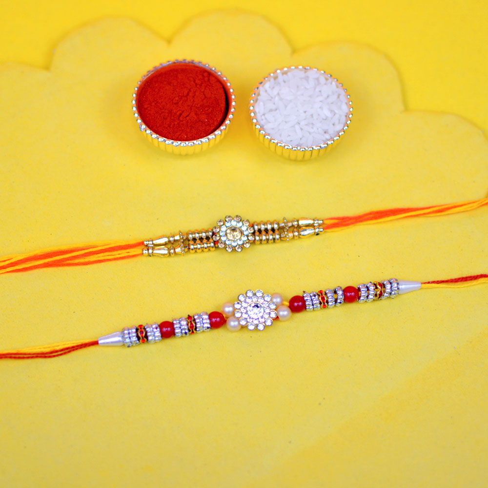 Gemstone Rakhi Duo