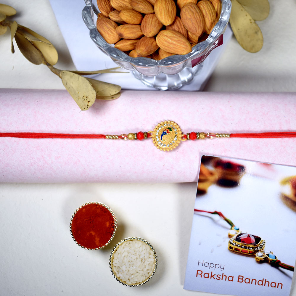 Golden Delight Rakhi with Premium Almonds