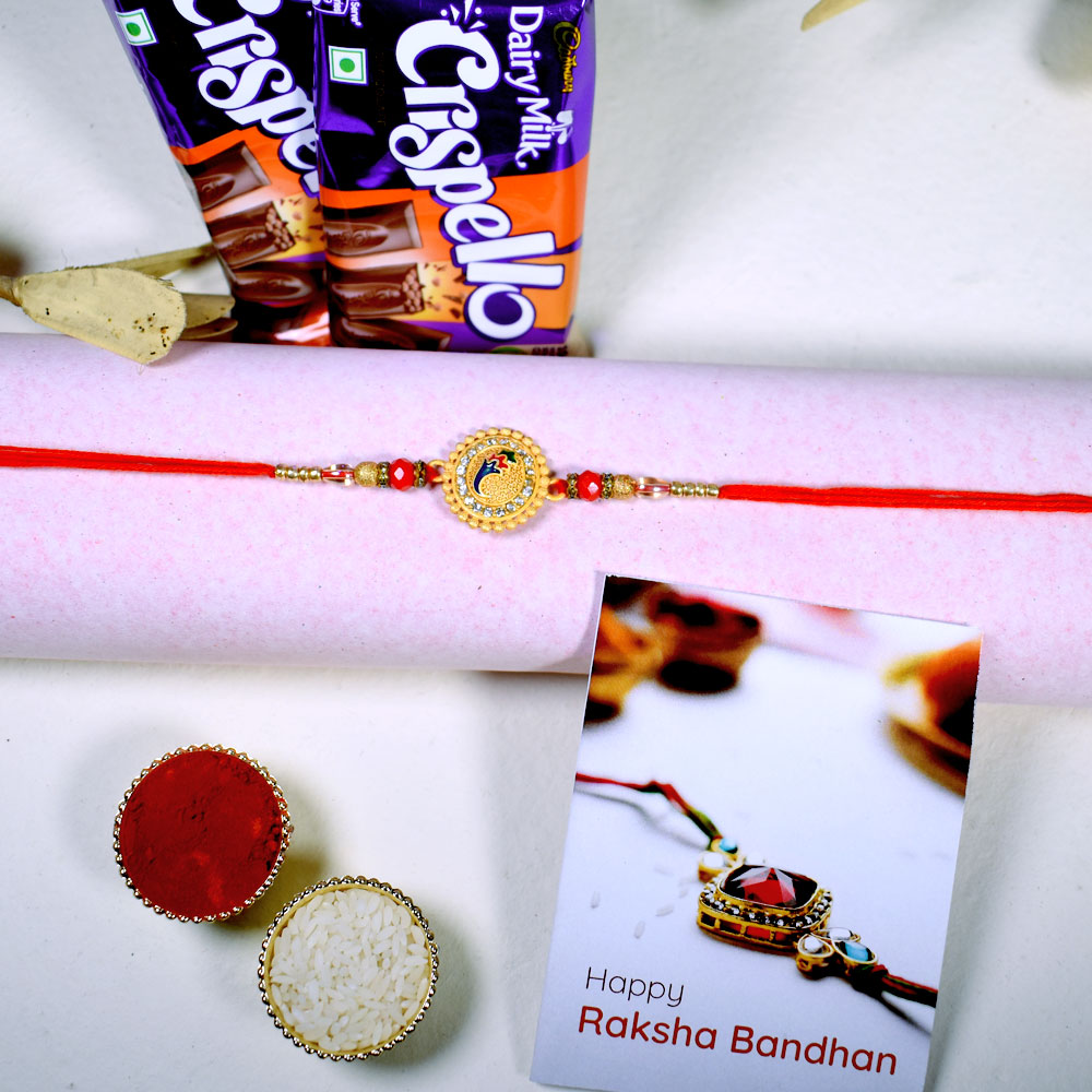 Golden Delight Rakhi with Crispello Chocolate