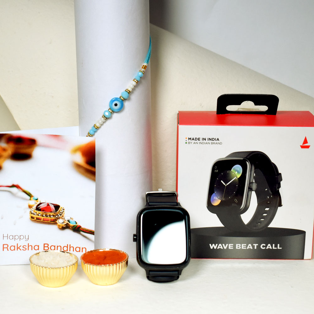 Protective Evil Eye Rakhi with Smart Watch