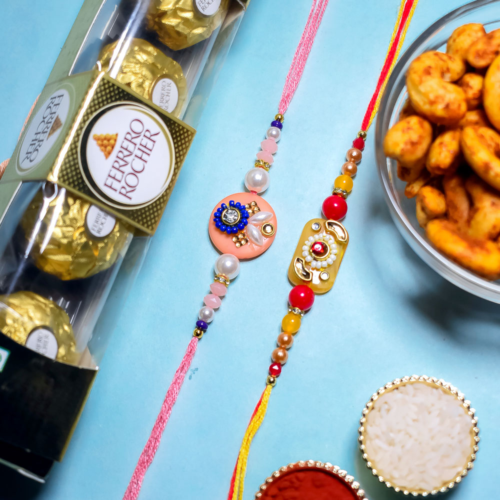 Designer Rakhis with Rocher Chocolate and Roasted Cashew