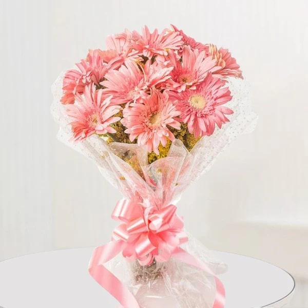 10 Fresh Pink Gerbera