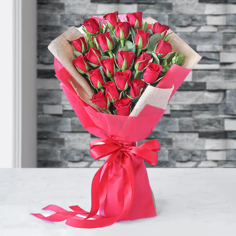 20 Red Heartfelt Roses Bouquet
