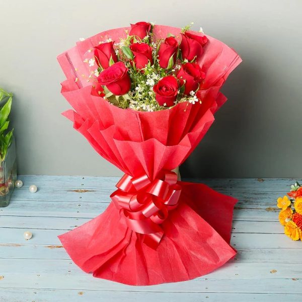 Elegant Vibe Red Roses Bouquet